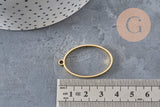 Oval 304 Stainless Steel Gold Tone Open Bezel Pendant 35mm, x1 (G11249)