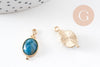 Pendentif ovale apatite bleue naturelle 20.5mm, x1 (G10896)