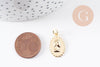 Pendentif ovale camée laiton doré 18K 20mm, x1 (G10083)