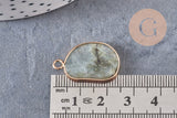 Pendentif ovale labradorite labradorite naturelle 25mm, x1 (G1139)