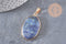 Pendentif ovale lapis lazulis, pendentif pierre naturelle bleu,lapis lazulis naturel,35mm,x1, G3370