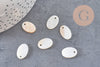 Pendentif ovale nacre blanche naturelle,perle ovale,nacre naturelle,coquillage blanc,création bijoux,15mm, X10 (G0390)