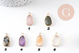 Pendentif ovale pierre naturelle Initiale 20mm, x1 (G10945)
