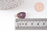 Pendentif ovale pierre naturelle Initiale 20mm, x1 (G10945)