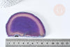 Pendentif ovale tranche agate violette 50-110mm,Pendentif pour bijoux,pierre naturelle, x1 (G8361)