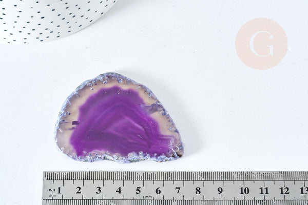 Pendentif ovale tranche agate violette 50-110mm,Pendentif pour bijoux,pierre naturelle, x1 (G8361)