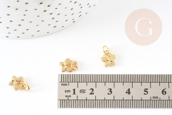 Pendentif papillon zamac doré,fournitures créatives, sans nickel,creation bijoux,perle géométrique,9.5mm, x5 G5455