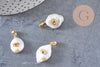 Pendentif perle naturelle Keshi oeil laiton doré 17-27mm x1 (G2028)