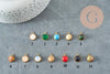 Pendentif pierre acier 304 inoxydable doré 19mm, x1 (G9487)
