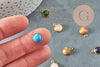 Pendentif pierre acier 304 inoxydable doré 19mm, x1 (G9487)