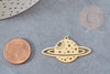 Pendentif planète étoiles acier 201 inoxydable dore 21.5mm, x1 (G6140)