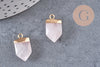 Pendentif pointe aventurine rose naturelle 19mm, pendentif, pendentif pierre rose aventurine naturelle, x1 (G5922)