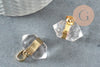 Pendentif pointe cristal transparent 22mm, x1 (G0836)