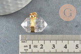 Pendentif pointe cristal transparent 22mm, x1 (G0836)