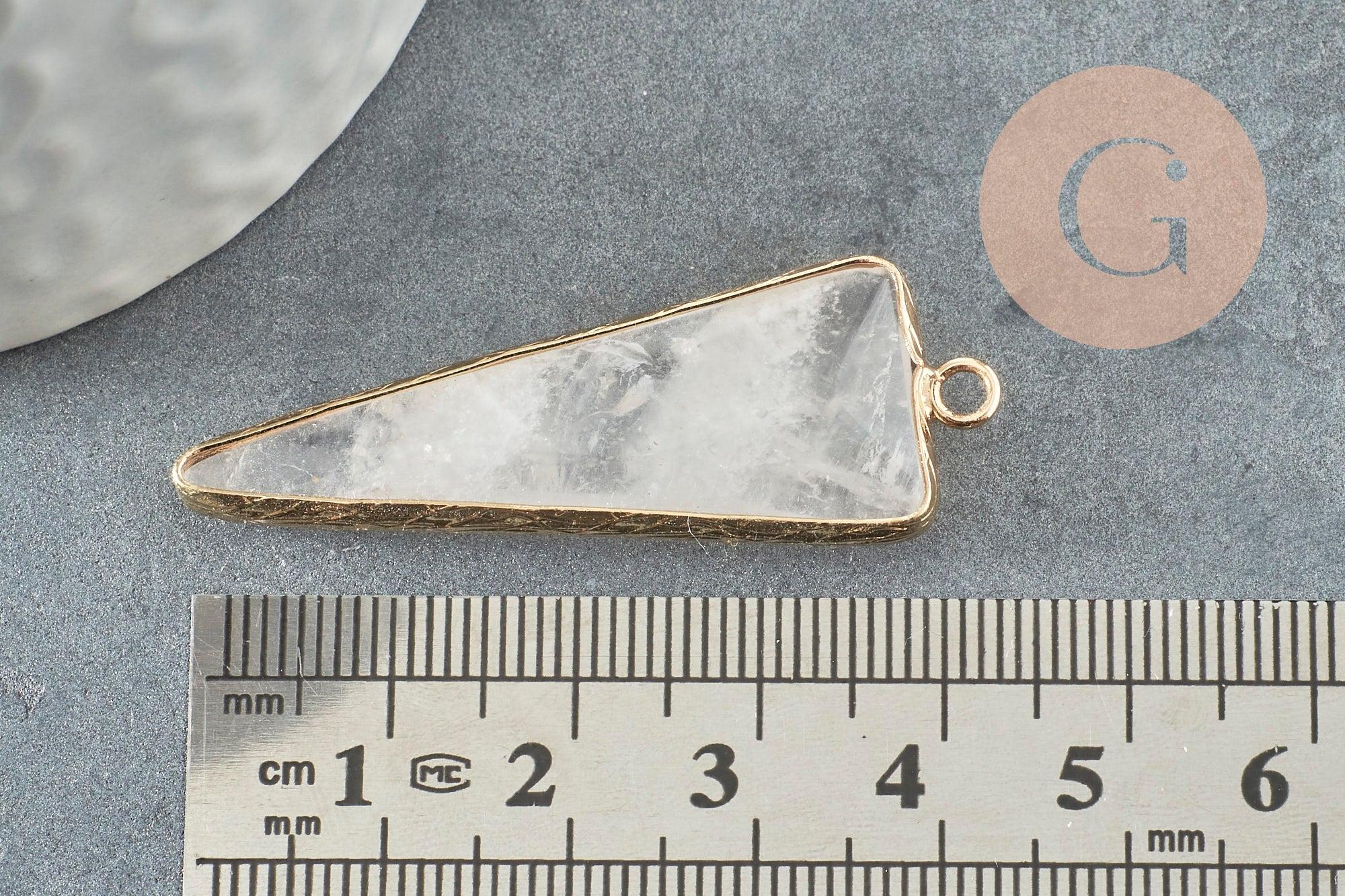 Pendentif pointe cristal transparent,fourniture créative,pendentif bijoux, pendentif pierre,cristal naturel, pendentif cristal,46mm, x1 G0150