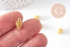 Pendentif pomme de pin laiton brut 12mm, x5 G0375