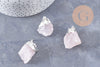 Pendentif quartz rose naturel brut 22-55mm, x1 (G0292)