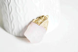 Pendentif quartz rose naturel pierre brute, x1 (G0773)