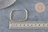 Colgante rectangular calado zamac dorado texturizado 46mm, x2 (G11260)