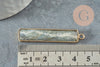Pendentif rectangle labradorite naturelle laiton doré 46.5mm, x1 (G3131)