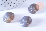 Pendentif renard agate naturelle pour création de bijou en pierre, pendentif pierre ,23mm, x1, G6650