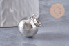 Pendentif rond Bola harmonie carillon argent platine 24mm, x1 (G5992)