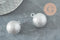 Pendentif rond Bola harmonie carillon en laiton platine sablé 22mm, x1 (G9489)