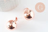 Pendentif rond Bola harmonie carillon laiton or rose 24mm, création bijoux grossesse, x1 (G9457)
