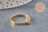 Round stainless steel 304 gilded open back pendant 27.5mm, x1 (G11250)