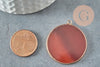 Pendentif rond cornaline,Pendentif bijoux,pendentif pierre, pierre naturelle,32mm, x1 G5155