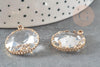 Pendentif rond doré cristal transparent à facettes 25mm, x2 (G2830)