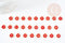Pendentif rond doré initiale émail rouge ,14mm, x1 (G3004)