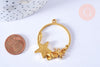 Pendentif rond étoile de mer coquillages zamac doré 42mm, pendentif étoile de mer pour création résine bijoux DIY, x1 G6875