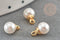 Pendentif rond imitation perle laiton doré 18K 10mm,x2 (G9365)