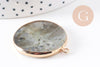 Pendentif rond labradorite naturel laiton doré 35mm, x1 (G10110)