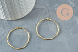 Pendentif rond laiton brut 35mm, fournitures pour bijoux, breloque laiton brut, X2 (G1905)