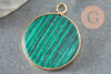 Pendentif rond malachite de synthèse,pendentif rond,26mm, x1 (G1933)