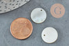 Pendentif rond nacre blanche 15mm, pendentif coquillage blanc naturel, 15mm, x10 ou x20 (G2181)