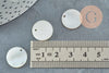 Pendentif rond nacre blanche 15mm, pendentif coquillage blanc naturel, 15mm, x10 ou x20 (G2181)