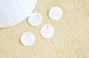 Pendentif rond nacre blanche, pendentif coquillage blanc, coquillage naturel,création bijoux, 20mm, x10 G3095