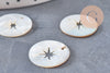 Pendentif rond nacre étoile, pendentif coquillage, coquillage beige,coquillage naturel,création bijoux,20mm, étoile,lot 5-G2179