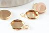 Pendentif rond support cabochon acier 304 inoxydable doré 10mm, x1 (G4122)