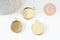 Pendentif rond support cabochon acier inoxydable IP doré 16mm, x1 (G9539)