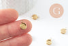 Pendentif rond support pour cabochon 6mm acier 304 inoxydable doré IP, x2 (G9860)