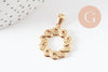 Pendentif rond tressé acier 304 inoxydable doré PVD 25mm, x1 (G10192)
