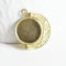 Pendentif rotatif lune pour cabochon zamac doré 30.5mm, bijou mobile création , x1 (G5323)