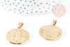 Pendentif saint Benoit acier 304 inoxydable doré 31mm, x1 (G8740)