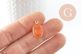 Pendentif scarabée cornaline naturelle argent 925 doré 18K 20mm, création bijou talisman en pierre x1 G9443