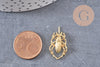 Pendentif scarabée laiton brut breloque laiton brut 24mm, bijou laiton insecte, création bijoux,pendentif laiton brut, x2 (G7435)