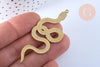 Pendentif serpent gravé acier 201 inoxydable doré 34.5mm, x1 (G6015)